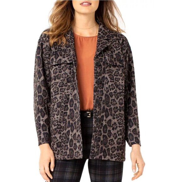 NWT Liverpool Womens Leopard Print Button-Up Jacket Size Small Shacket Blazer - Picture 2 of 12